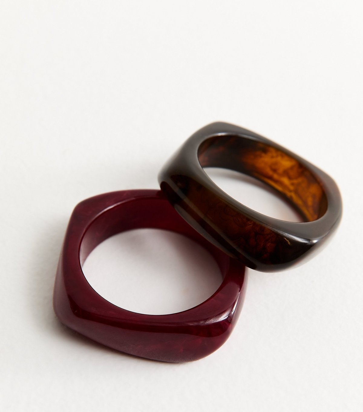 New Look Red Pack Of 2 Angular Chunky Bangles New Look - 4