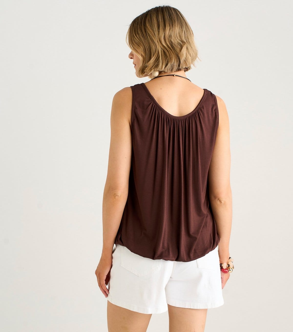 Gini London Women's Brown Round Neck Sleeveless Vest Top Gini London New Look - 4
