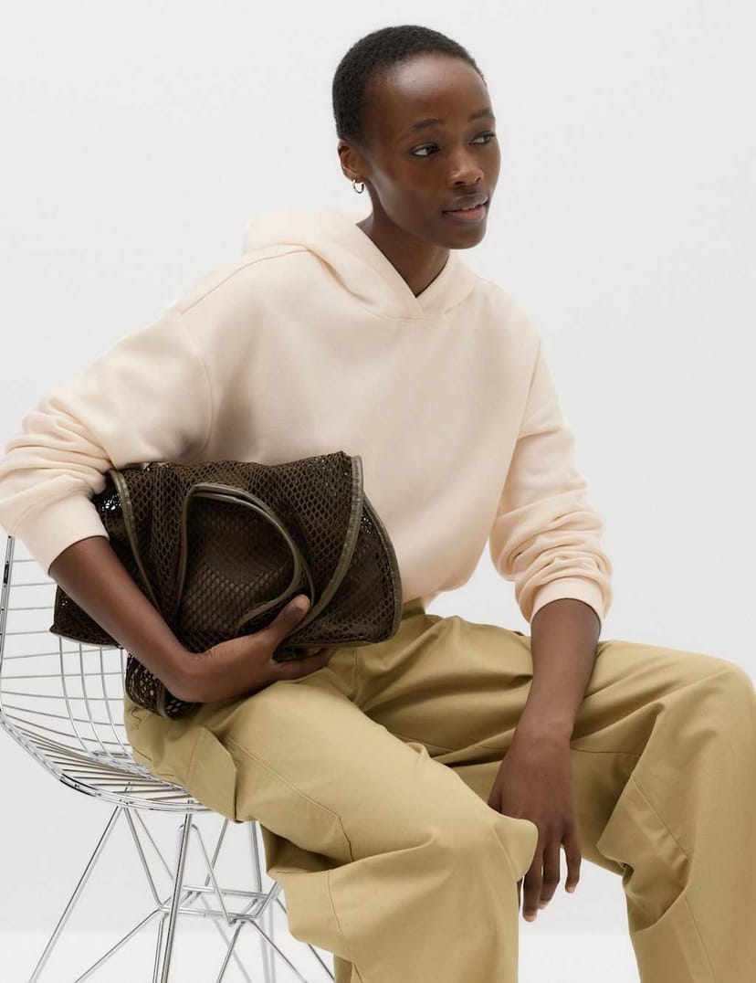 Marks & Spencer M&S Cotton Rich Hoodie Vanilla - 1