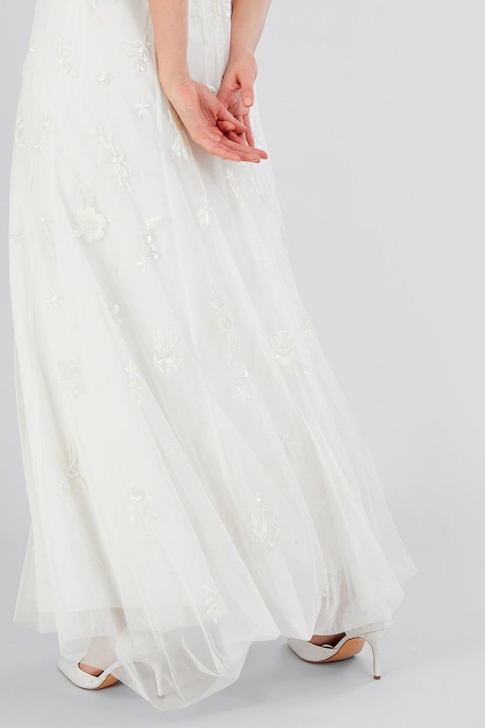 Monsoon Monsoon Women's Caroline Embellished Bridal Dress Ivory - 4