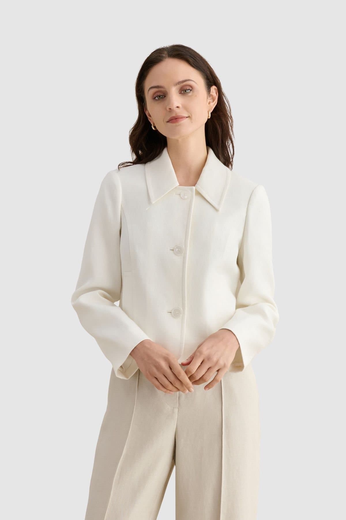 Hobbs London Hobbs London Women's Adeen Linen Jacket in Off-White