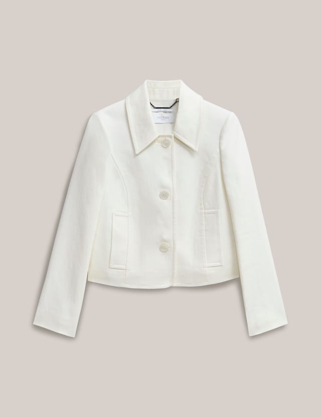Hobbs London Hobbs London Women's Adeen Linen Jacket in Off-White - 2