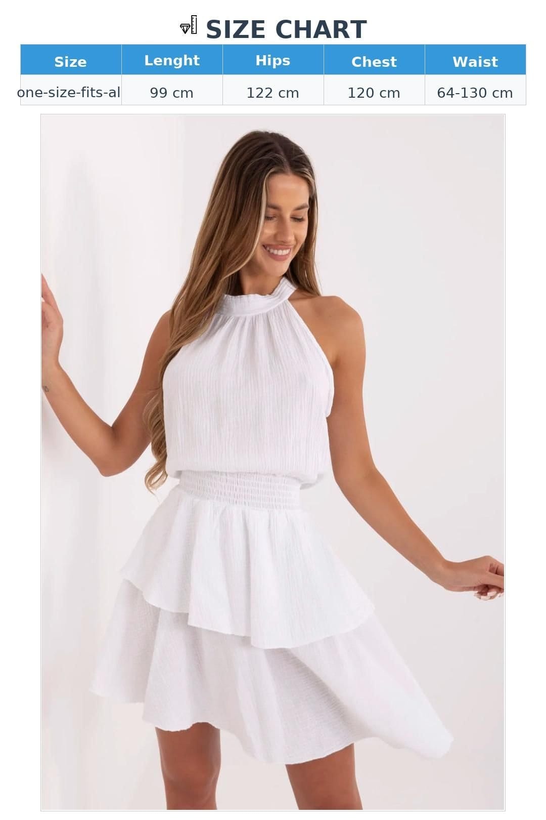 Love Lace Love Lace Women's Cotton Muslin Summer Flared Day Dress in White - 4