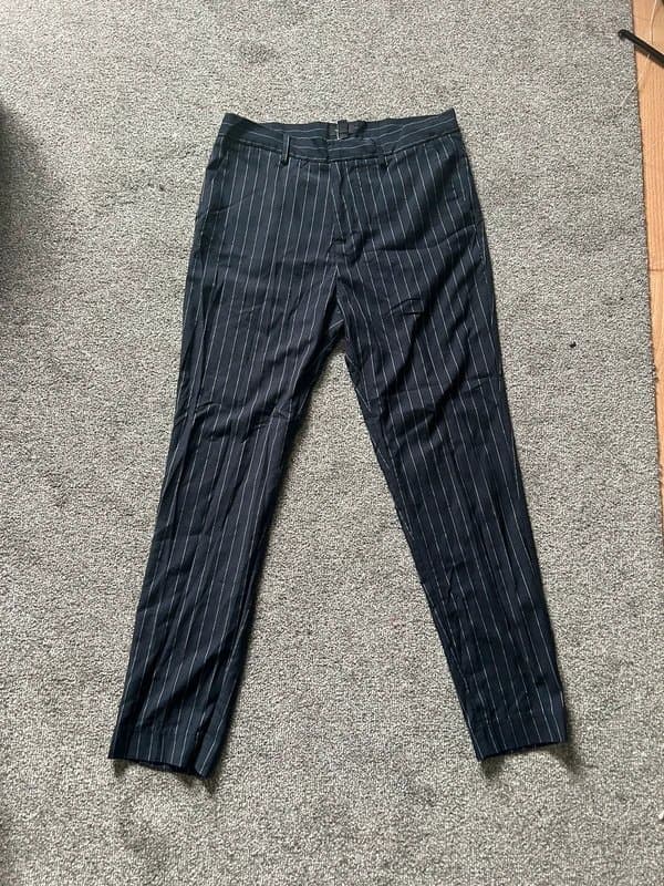 New Look Navy pinstripe suit pants