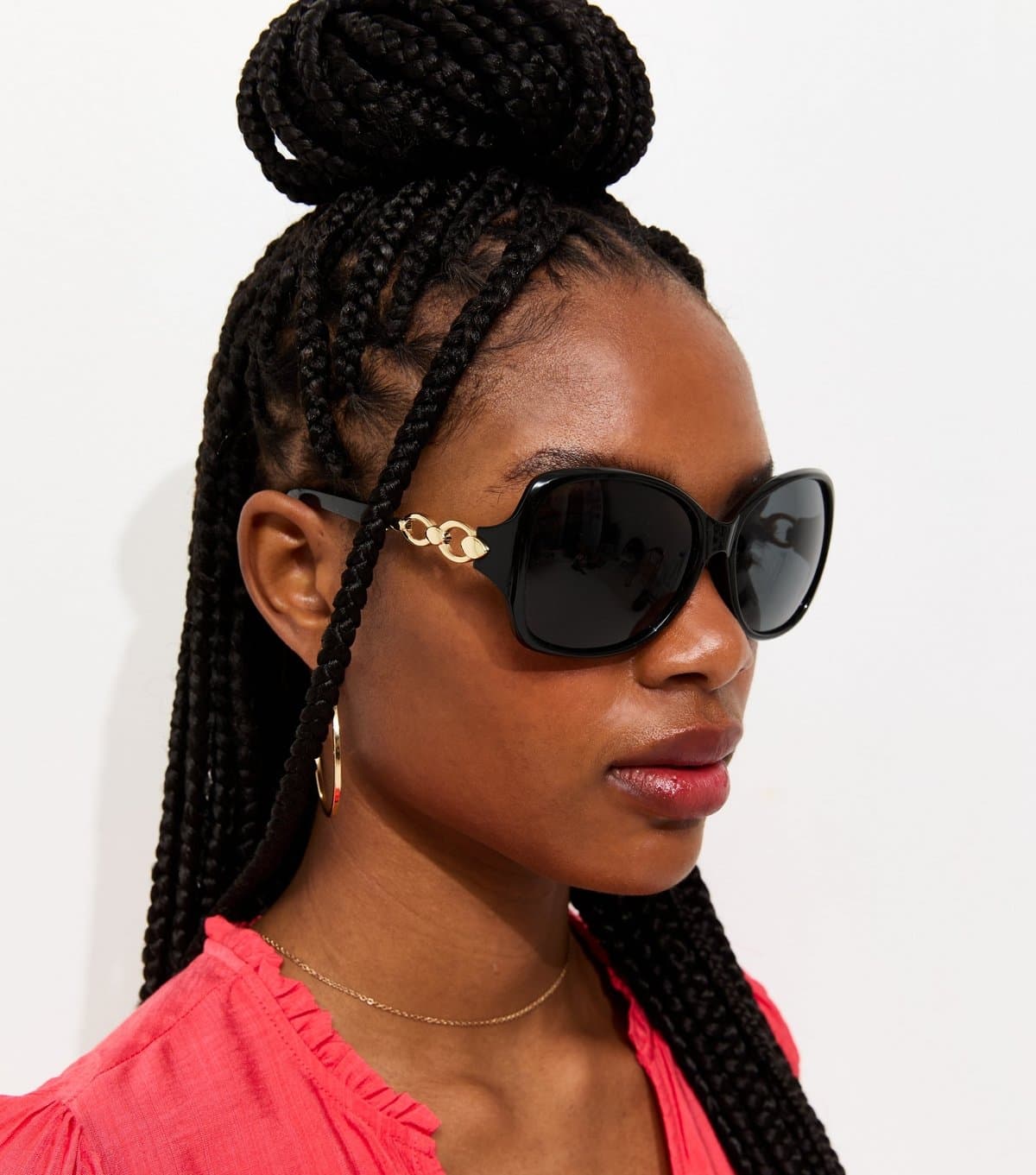 New Look Black Round Frame Sunglasses New Look