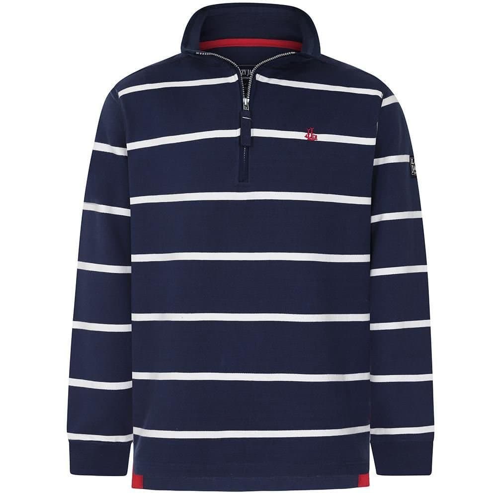 Lazy Jacks Lazy Jacks Men's Striped Sweatshirt in Dark Blue