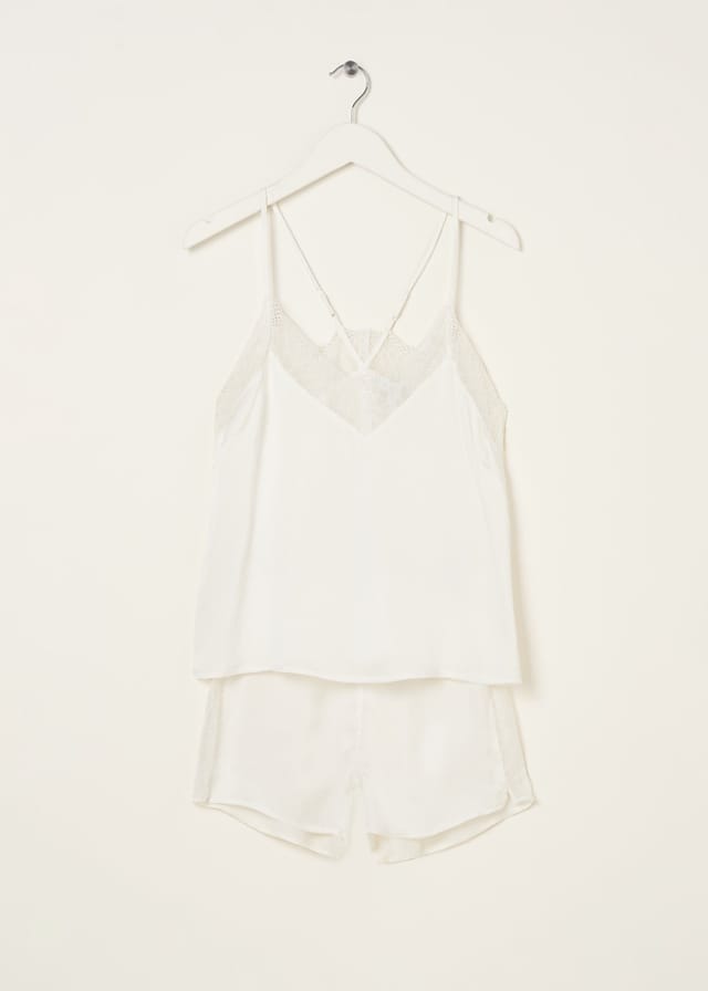 Truly Truly Women's Isabel Silk Cami & Shorts Set in Ivory - 2