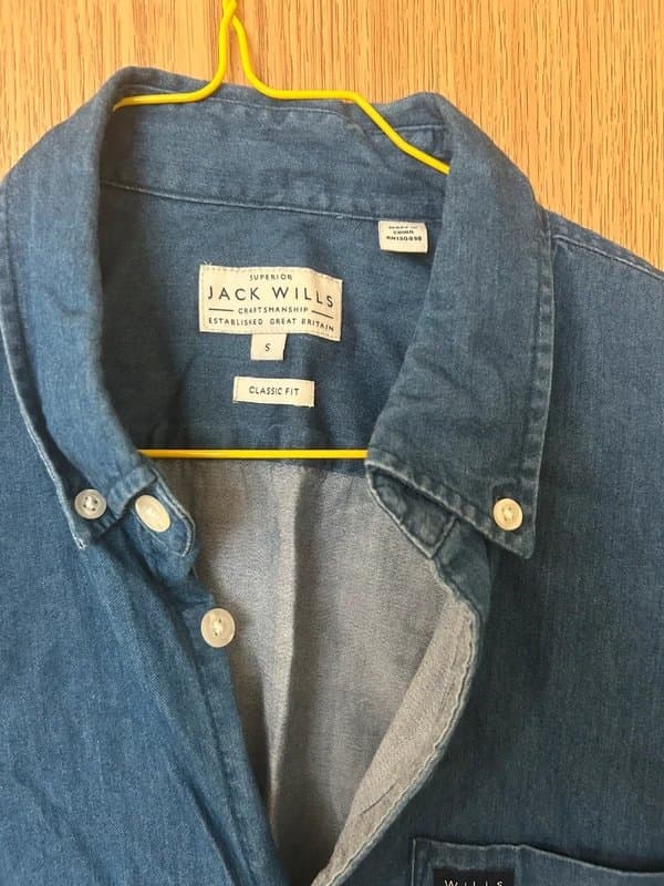 Jack Wills Jack Wills Classic Fit Cotton Denim Shirt - Size S