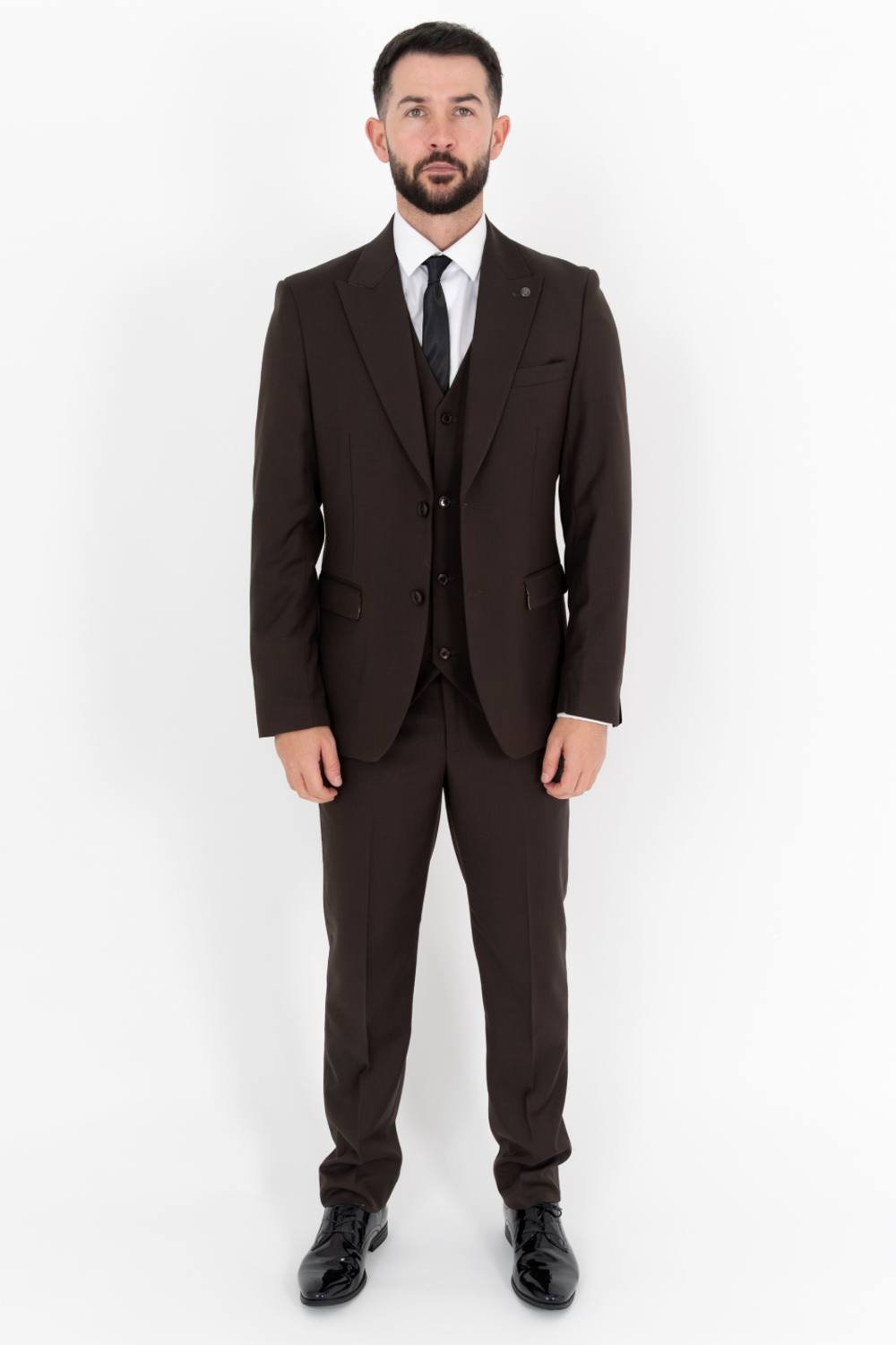 V2 Classic V2 Classic Men's Michael Three Piece Brown Suit - 3
