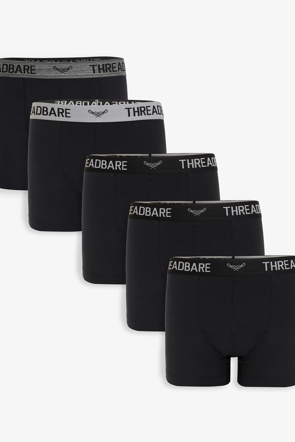 Threadbare Threadbare Men's 5-Pack Hipster Fit Boxer Shorts in Black