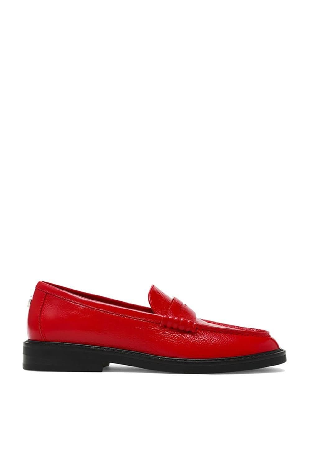 Steve Madden Steve Madden Red Leather Loafer Flats