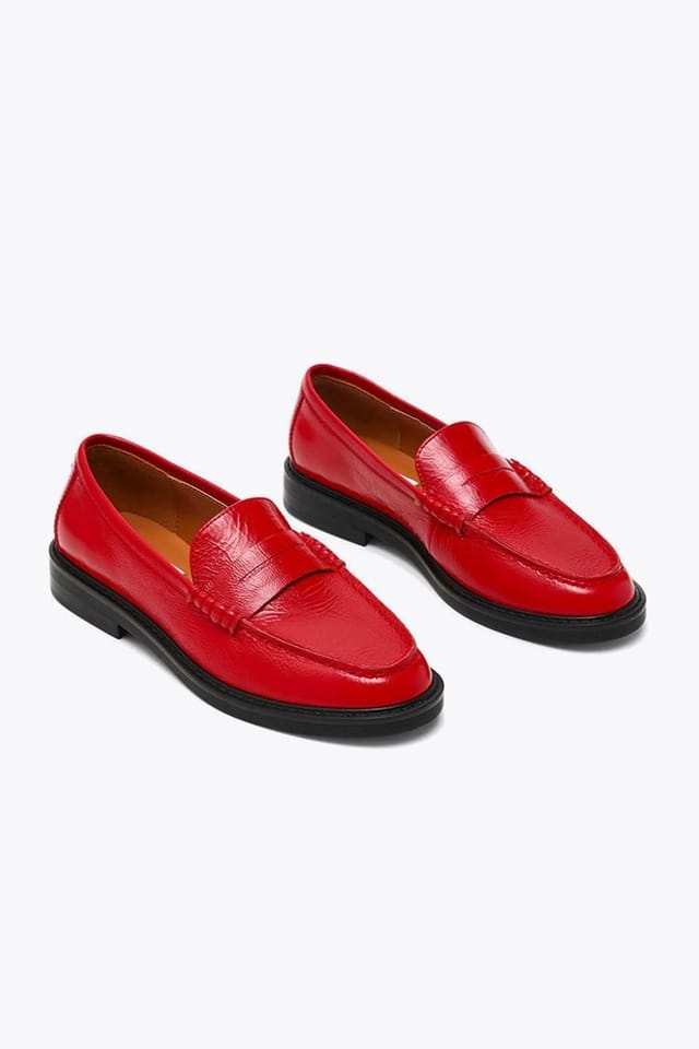 Steve Madden STEVE MADDEN Women's 'Adison Loafer Red' Leather Flats in Red - 2
