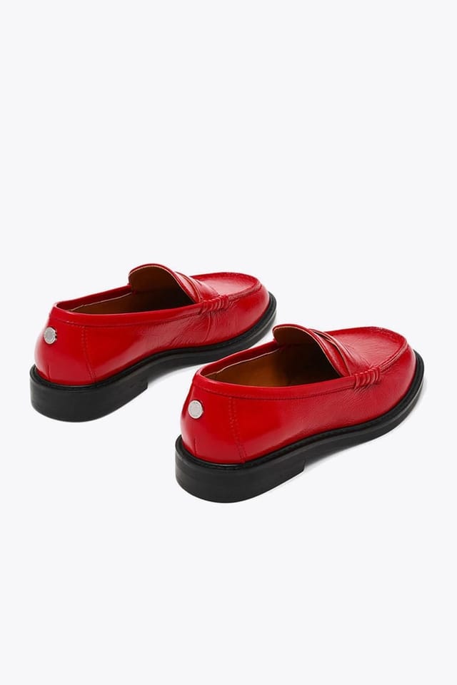 Steve Madden STEVE MADDEN Women's 'Adison Loafer Red' Leather Flats in Red - 3