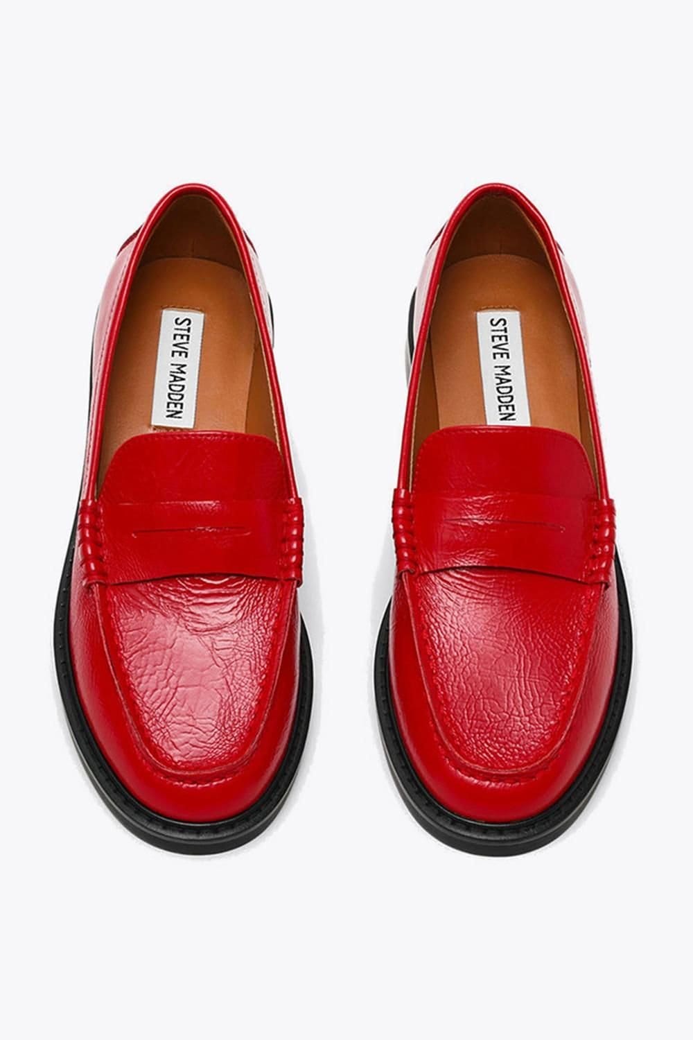 Steve Madden STEVE MADDEN Women's 'Adison Loafer Red' Leather Flats in Red - 4