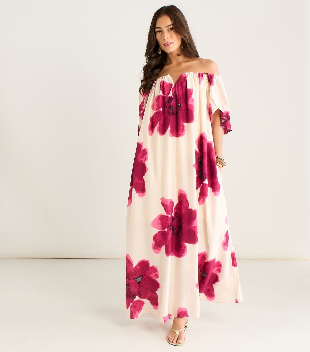 Gini London Women's Pink Bardot Maxi Dress Gini London New Look