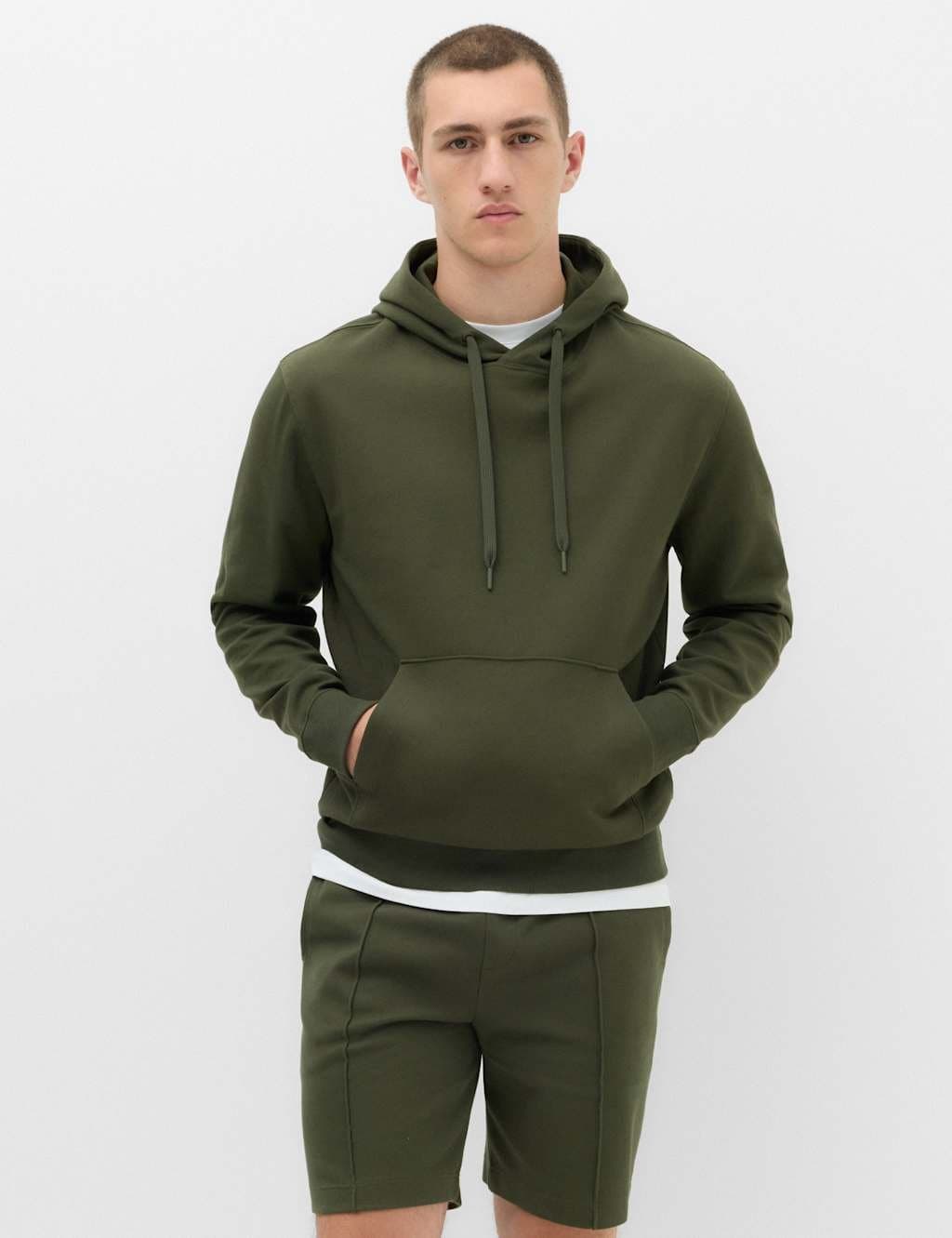 Marks & Spencer M&S Ultimate Cotton Rich Hoodie Dark Khaki