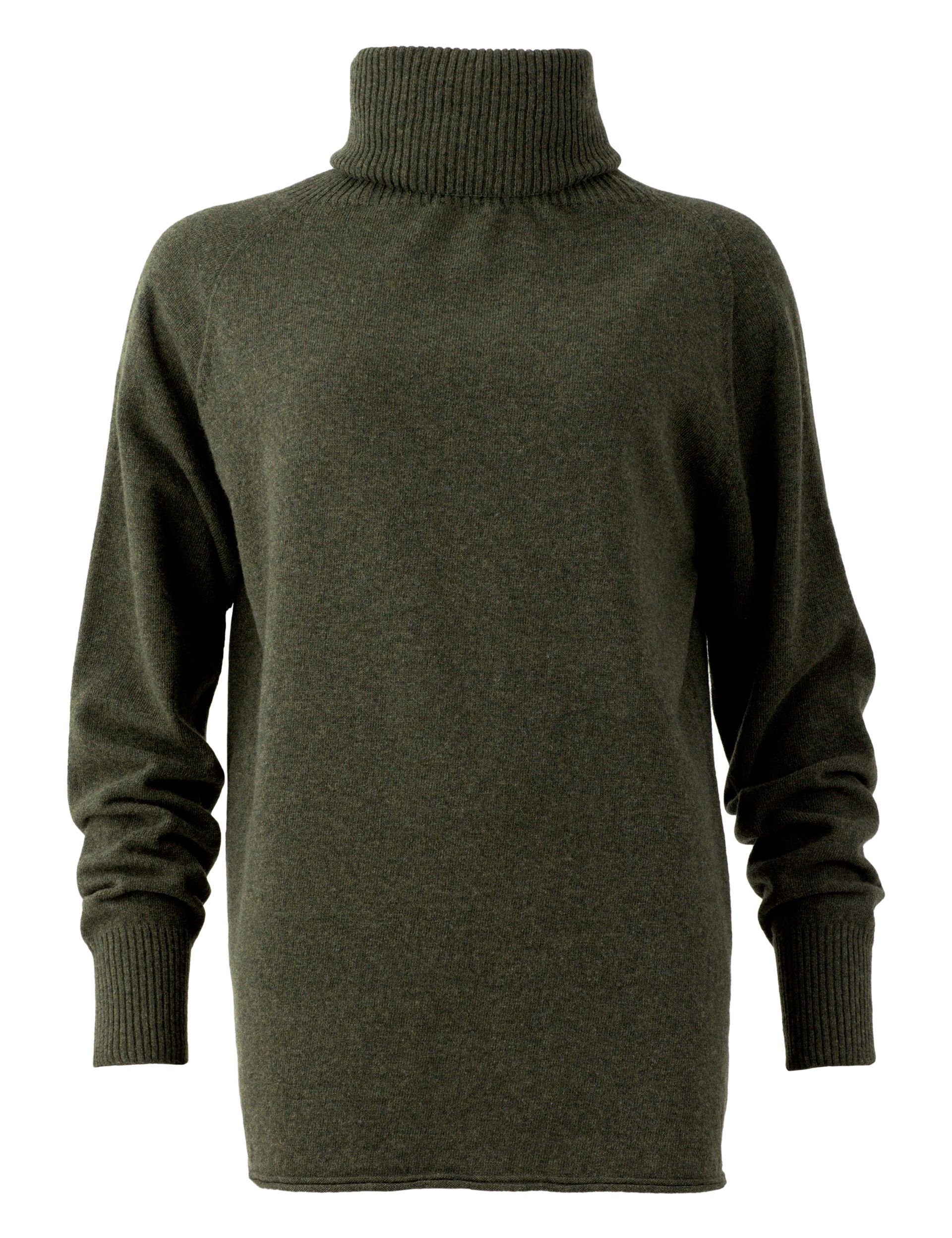 Celtic & Co Celtic & Co Women's Geelong Wool Slouch Turtleneck Sweater in Dark Olive - 2