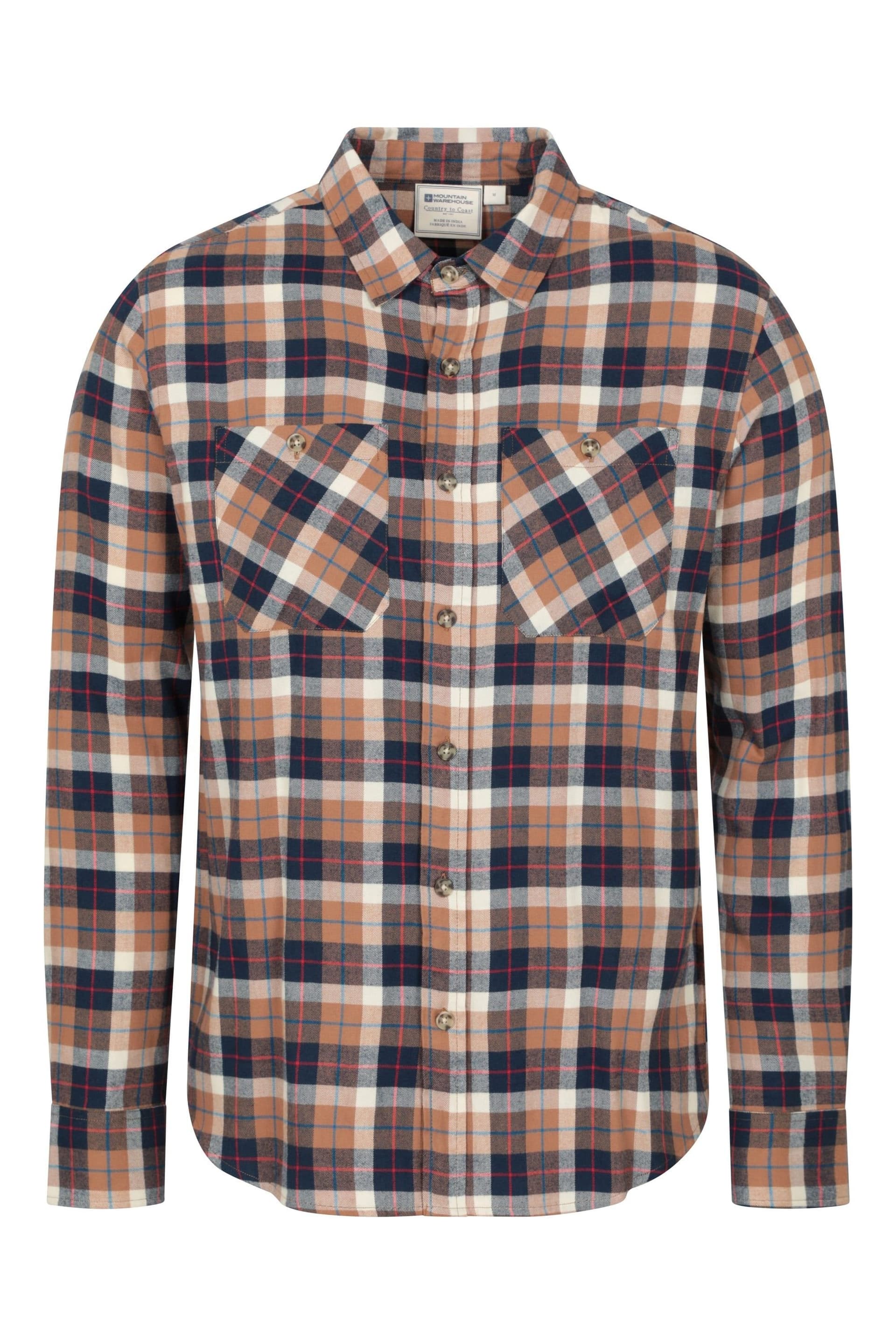 Animal Animal Men's 'Maine' Lightweight Button Down Soft Casual Flannel Long Sleeve Shirt in Tan