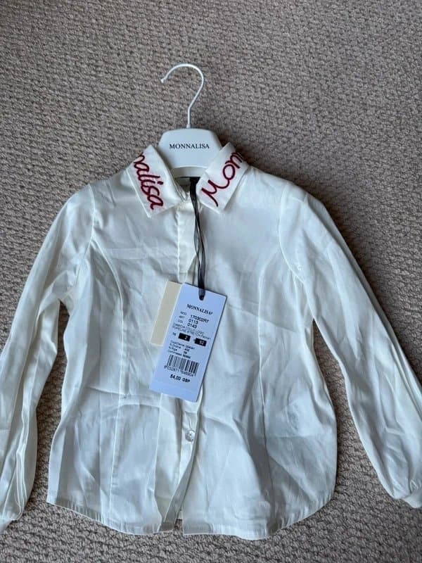 Monnalisa Monnalisa cream and red blouse - Age 2