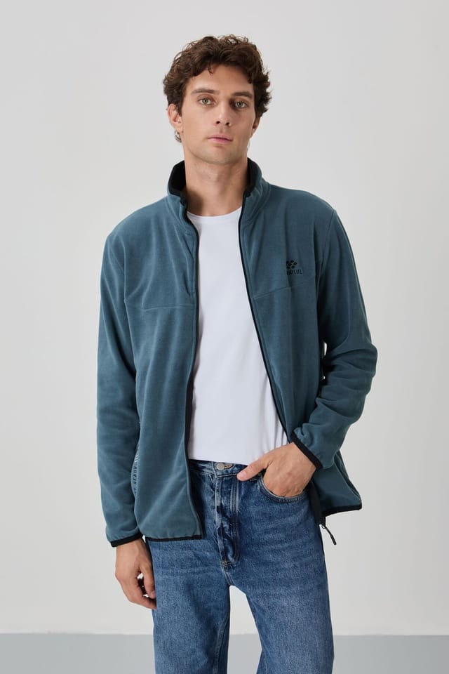 Tommy Life Tommy Life Men's Plush Zip-Front Sweatshirt in Off-White - 3