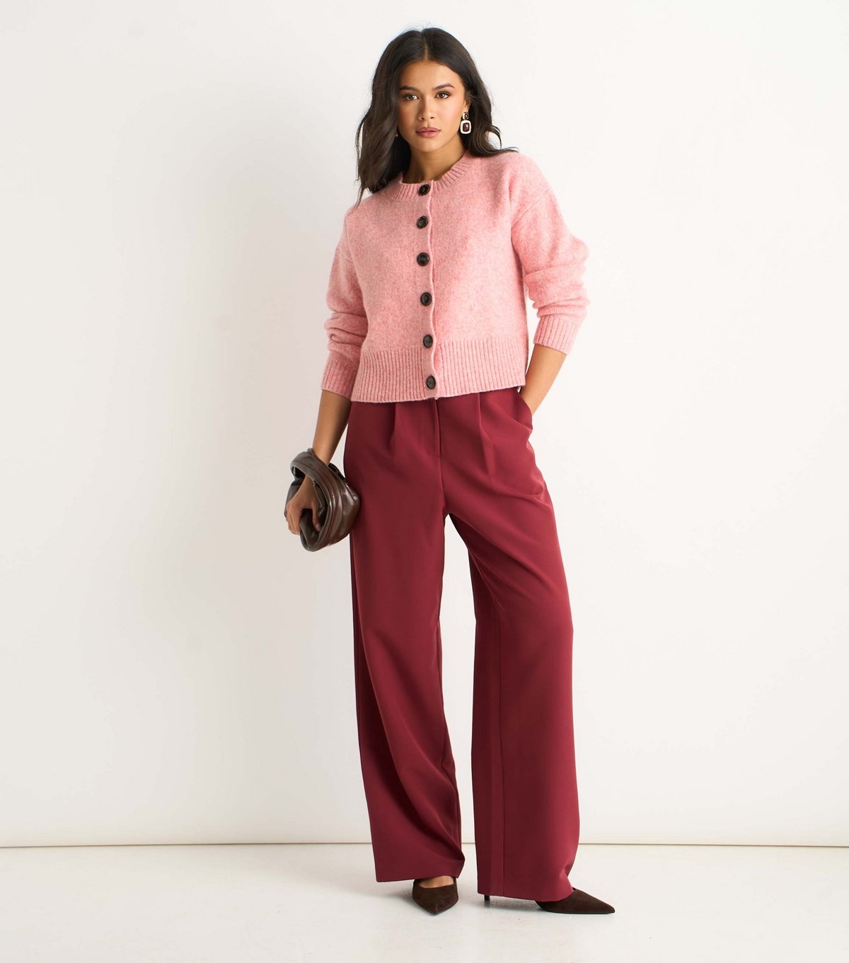 Gini London Women's Light Pink Long Sleeve Cardigan Gini London New Look - 2