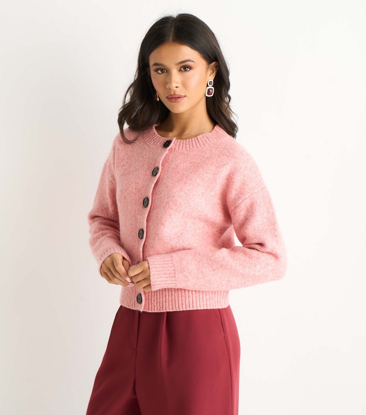 Gini London Women's Light Pink Long Sleeve Cardigan Gini London New Look - 3