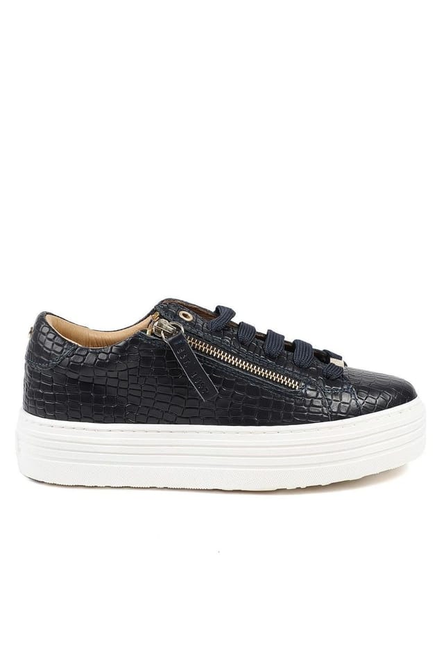 Jones Bootmaker Jones Bootmaker Women's Amaliada Leather Platform Trainers in Navy - 2