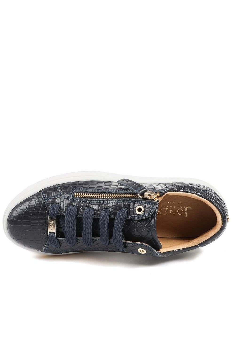 Jones Bootmaker Jones Bootmaker Women's Amaliada Leather Platform Trainers in Navy - 4
