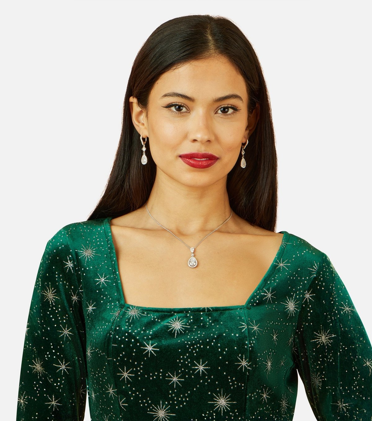 Yumi Women's Dark Green Polka Dot A-line Mini Dress Yumi New Look - 3