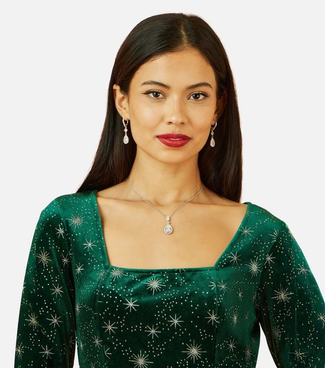 Yumi Women's Dark Green Polka Dot A-line Mini Dress Yumi New Look - 3
