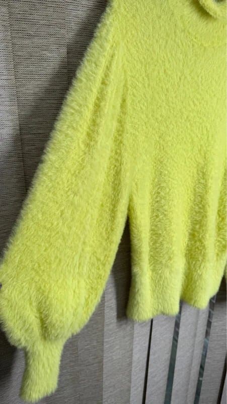 ASOS ASOS Neon Yellow Fluffy Jumper UK 10 Soft Oversized Knit