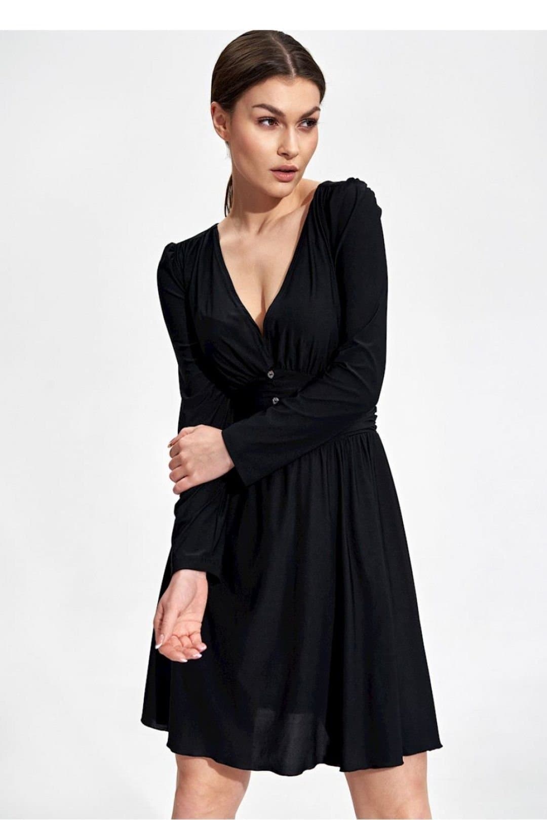 Love Lace Love Lace Women's Stretch Flared Knee Length Sweetheart Dress in Black