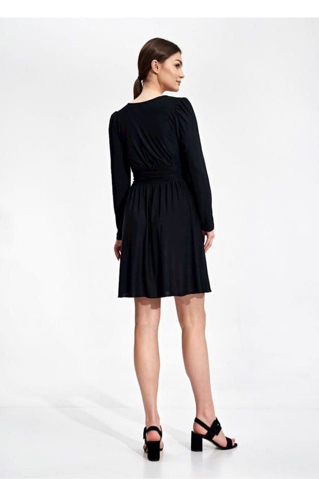 Love Lace Love Lace Women's Stretch Flared Knee Length Sweetheart Dress in Black - 3