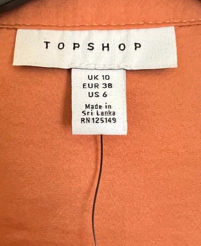 Topshop Topshop apricot satin shirt UK10 (fits UK8) new with tags