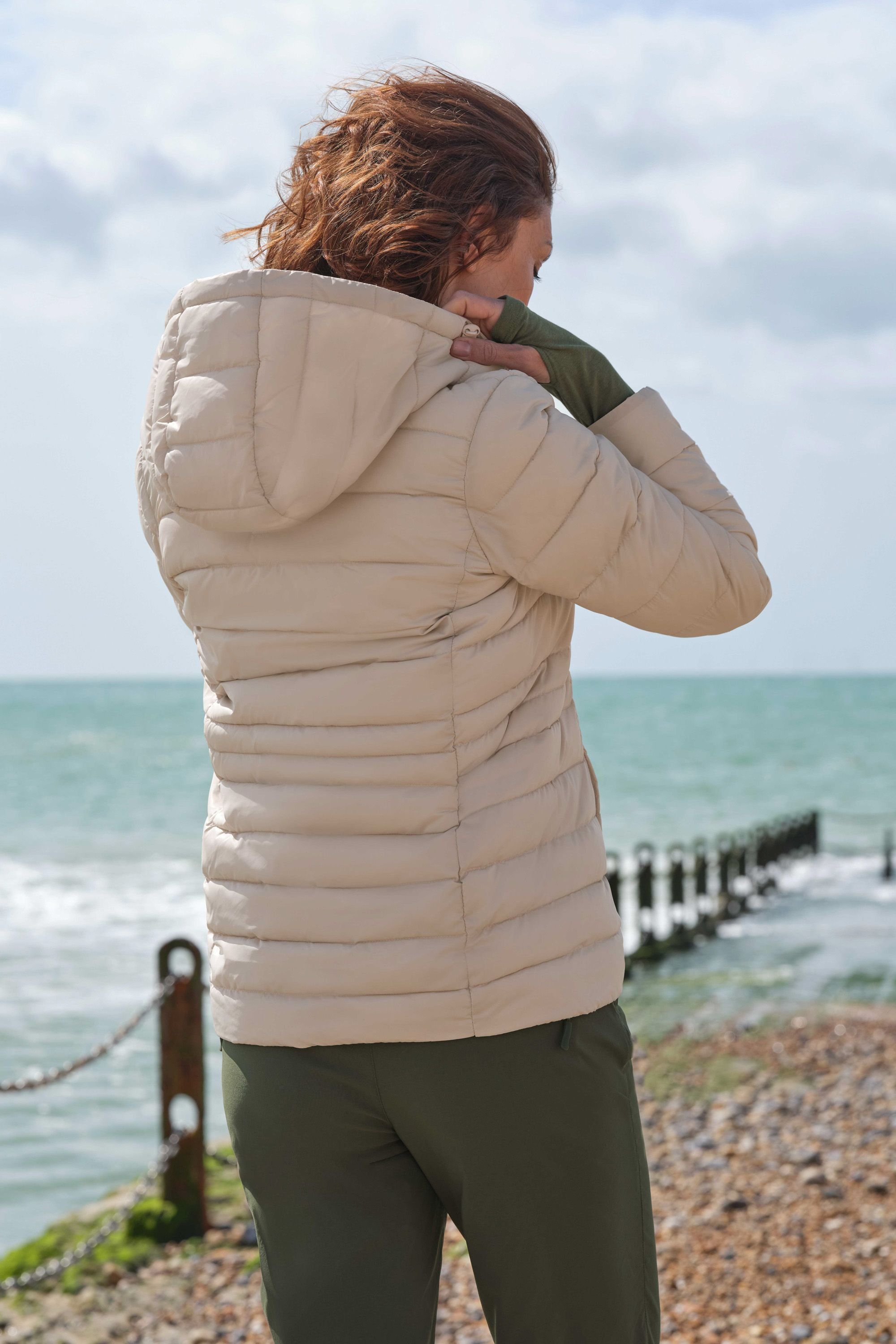 WoolOvers WoolOvers Women's Suffolk Hooded Puffer Jacket in Nude - 2