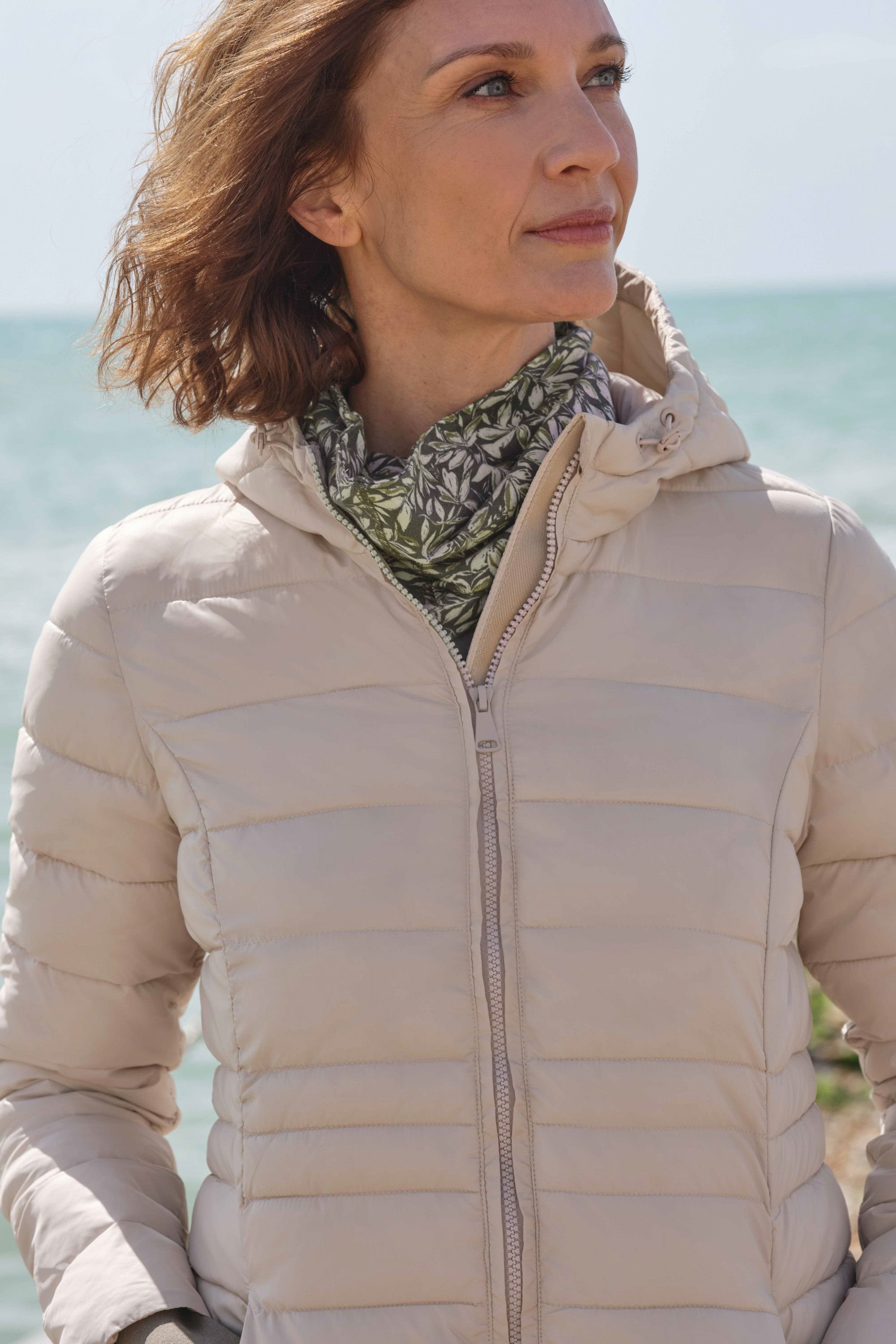 WoolOvers WoolOvers Women's Suffolk Hooded Puffer Jacket in Nude - 3