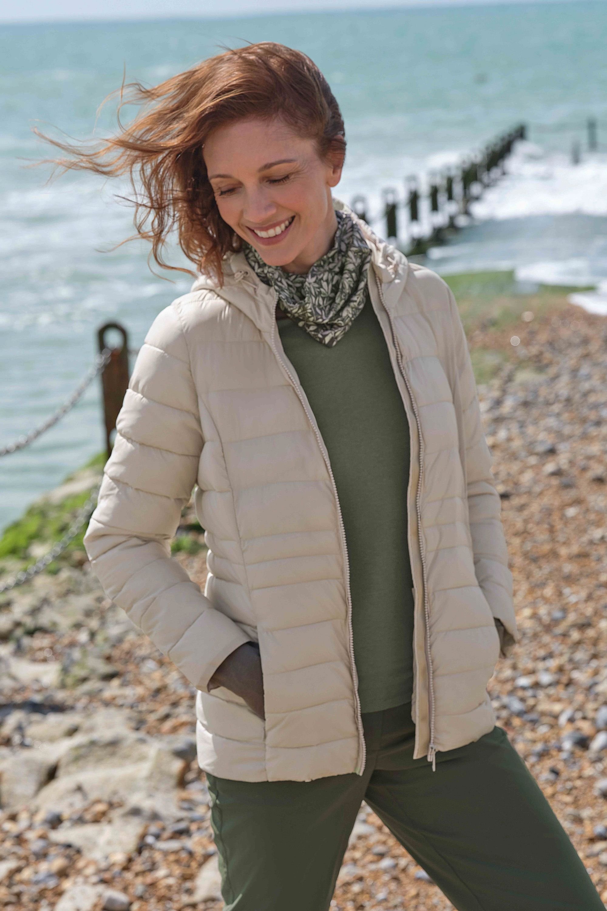 WoolOvers WoolOvers Women's Suffolk Hooded Puffer Jacket in Nude - 4