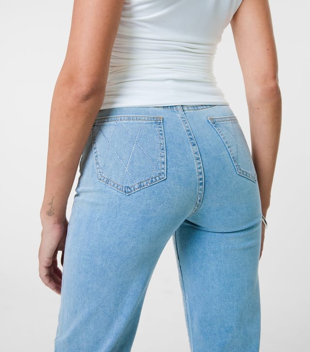 Pink Vanilla Women's Blue Diamante Embellished Jeans Pink Vanilla New Look - 3