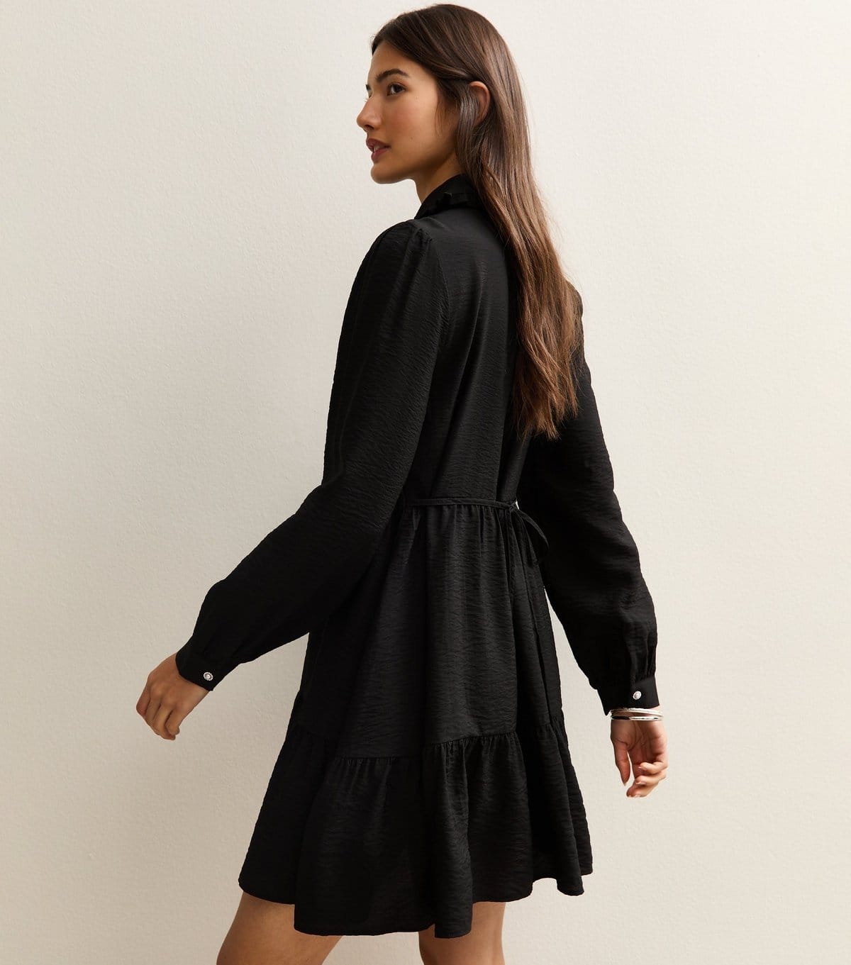 New Look Women's Black Tiered Shirt Mini Dress New Look - 4