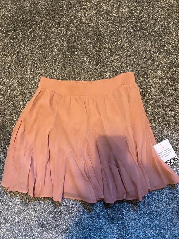 ASOS ASOS Design Dusky Pink Chiffon Floaty Mini Skirt sz 8 BNWT