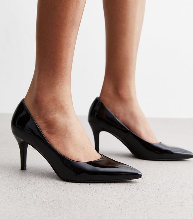 New Look Women's Black Patent Stiletto Heel Court Shoes New Look - 2