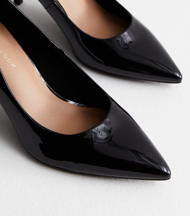 New Look Women's Black Patent Stiletto Heel Court Shoes New Look - 3
