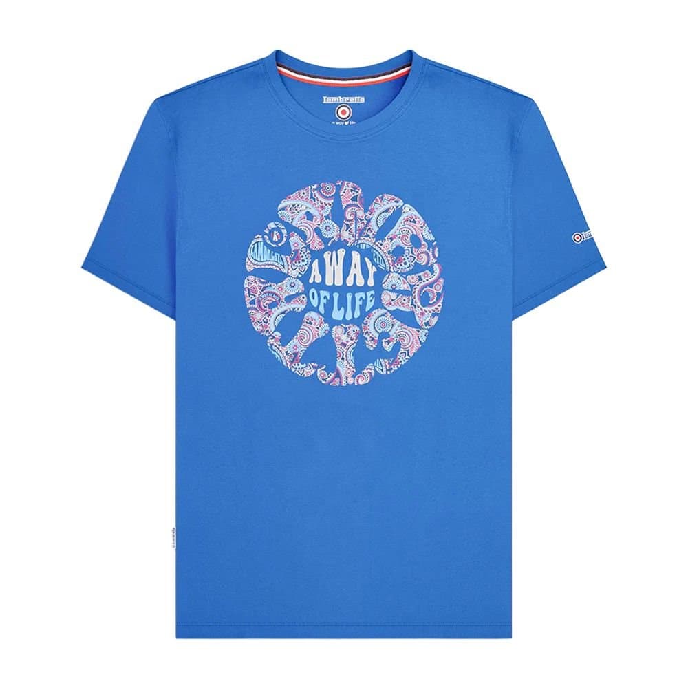 Lambretta Lambretta Men's SS24 Paisley Roundel T-Shirt in Dark Blue