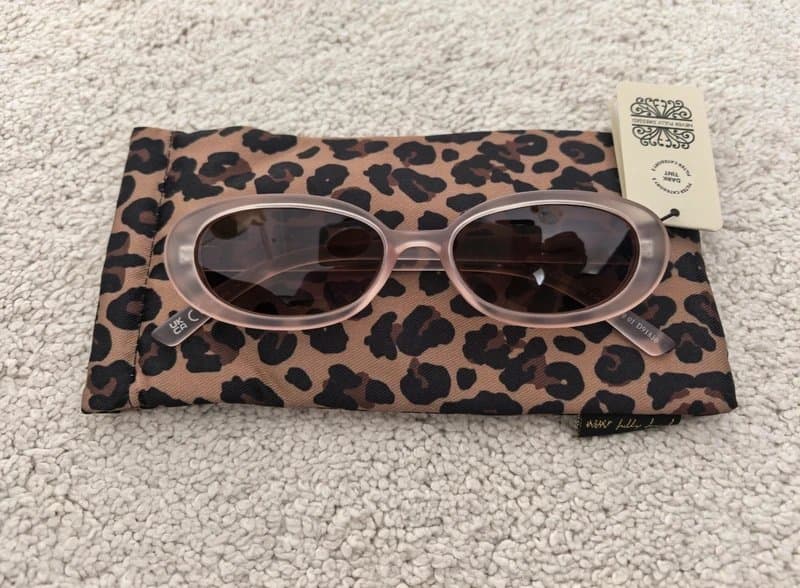 Never Fully Dressed BNWT Never Fully Dressed Pink Oval Sunglasses with Leopard Pouch