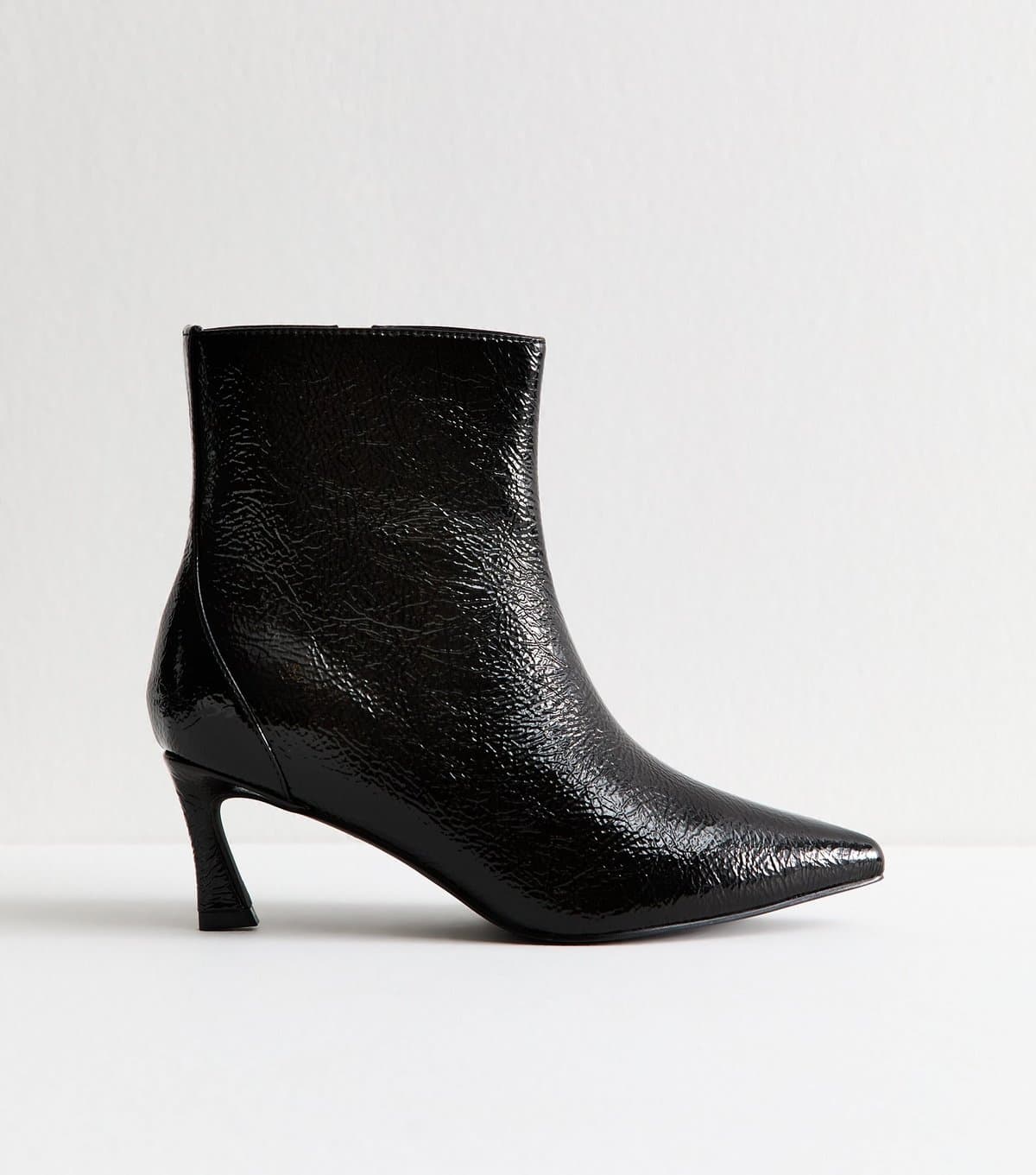 New Look New Look Black Faux Leather Pointed Toe Ankle Boots