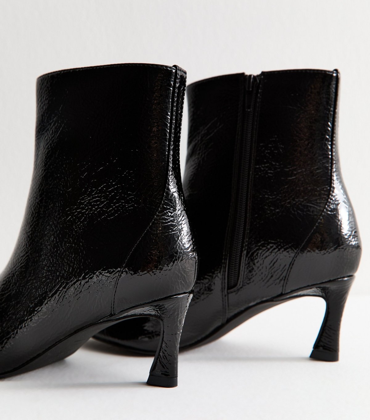 New Look Women's Wide Fit Faux Leather Textured Pointed Toe Ankle Boots Vegan New Look - 4