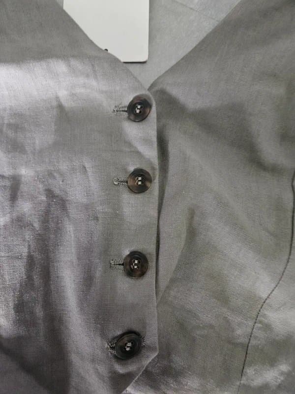 Bershka Bershka Linen Blend Halter Neck Waistcoat Top Kharki Button Front Size XL