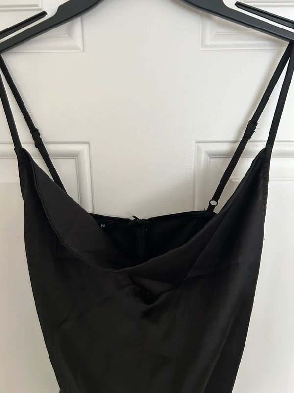 ASOS ASOS x Parisian Black Satin Cowl Neck Slip Dress - Size 10 - BNWT - 1
