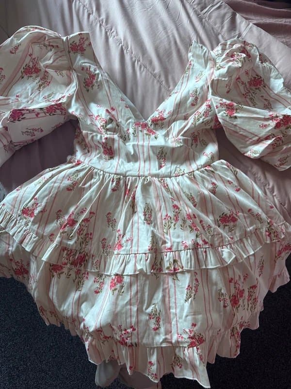 ASOS Beautiful puff sleeve cotton dress