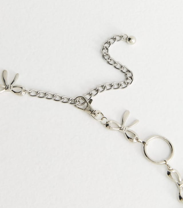 New Look Silver Bow Link Chain Belt New Look - 3